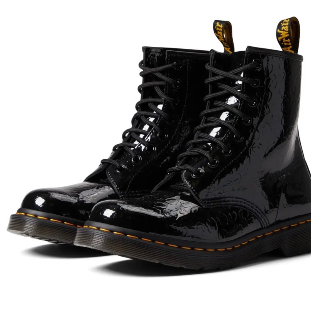 New Dr. Martens 1460 w Black Patent Lamper Boots size 9